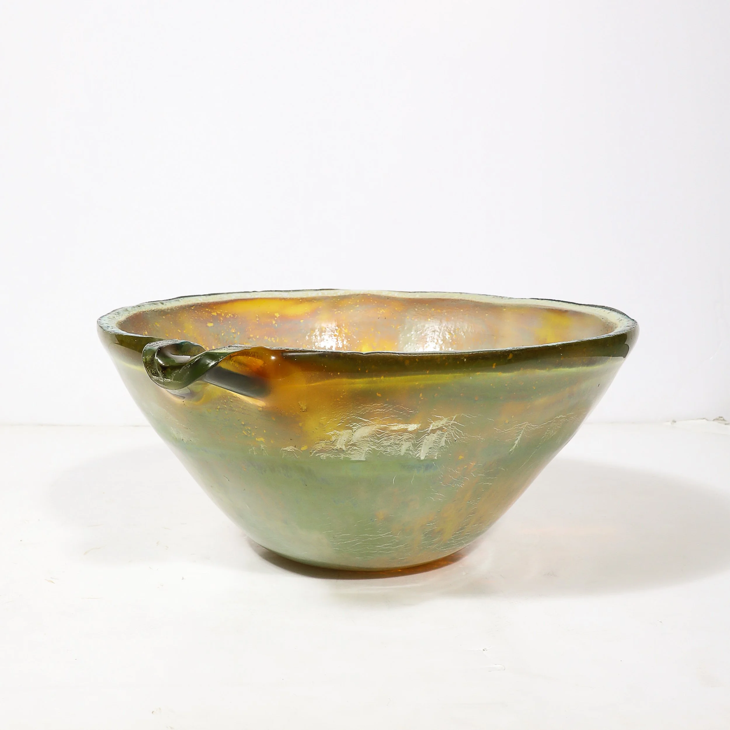 Mid-Century Modernist Translucent Hand-Blown Murano & 24K Gold